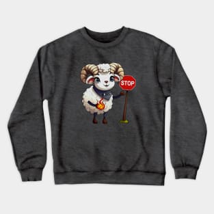 Aries Patience Ram Fireball Crewneck Sweatshirt